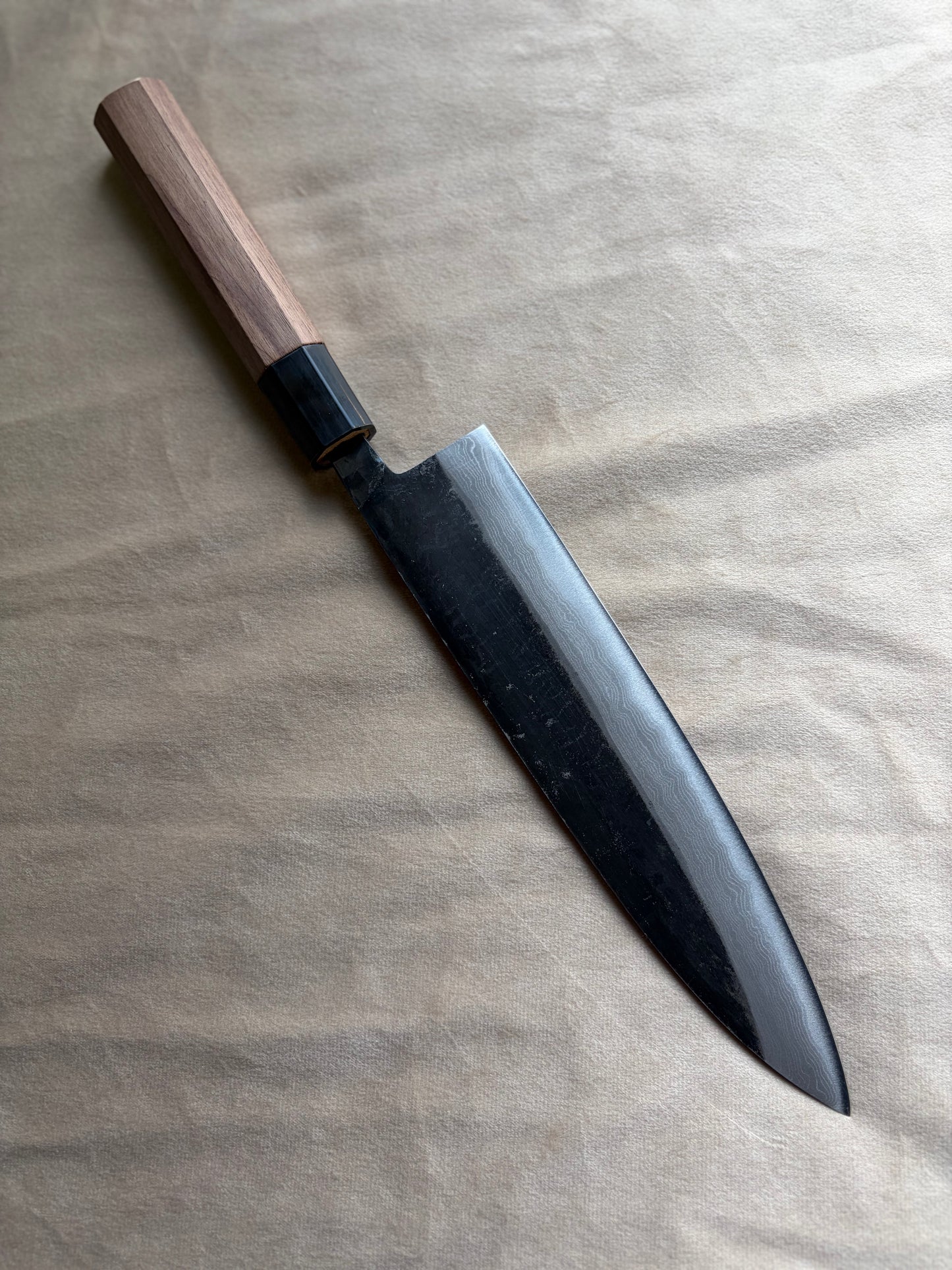 Kurouchi Gyuto 210mm DAMASCUS Acero Azul
