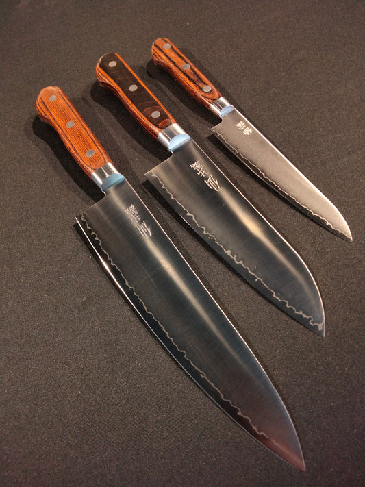 Cuchillo japonés santoku Suncraft Senzo Black 16,7 cm Damasco